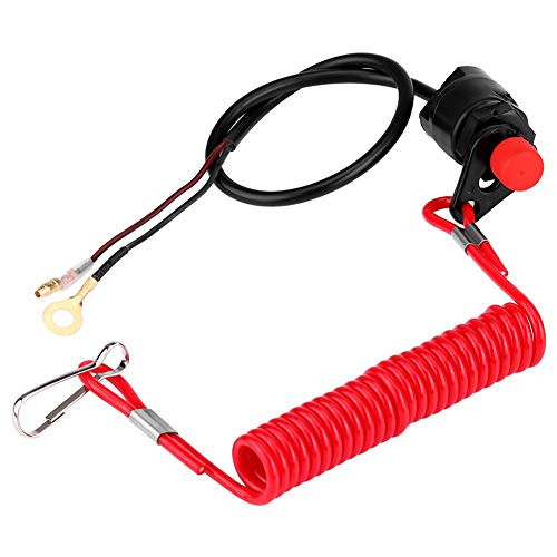 Outboard Engine Kill Switch Emergency Engine Kill Switch Motorcycle Outboard Lawn Mowers Emergency Engine Kill Stop Switch W-Tether Lanyard Cord