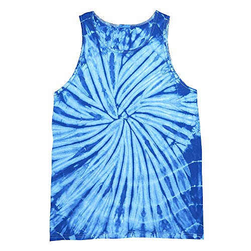 Colortone Tie Dye Tank Top SM Spider Baby Blue