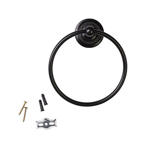 Delta Bathroom Towel Ring Hand Towel Holder in Venetian Bronze and Copper 3in x 6.4in x 6.4in by Kennison Collection