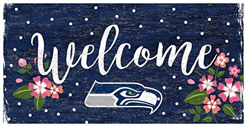Fan Creations NFL Seattle Seahawks Unisex Seattle Seahawks Welcome Floral Sign Team Color 6 x 12