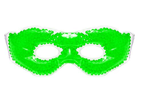 Eye See Gel Eye Mask Green - Cold Compress Ice Pack with Gel Beads - Microwave Safe for Heat Therapy - Great for Puffy Eyes Dark Circles Dry Eyes Soothing Headaches