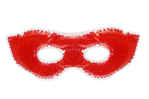 Eye See Gel Eye Mask Red - Cold Compress Ice Pack with Gel Beads - Microwave Safe for Heat Therapy - Great for Puffy Eyes Dark Circles Dry Eyes Soothing Headaches