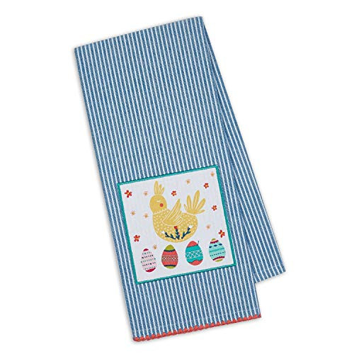Design Imports DII Embellished Easter Dishtowel -Folk Chick-