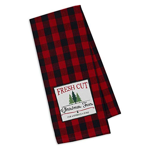 Design Imports DII Holiday Christmas Kitchen Dishtowel -1 Fresh Cut Embellished Dishtowel-