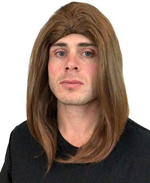 Rocker Wig for Men -Brown-- Classic Rockstar Wig 90s 80s 70s Rocker Wig Men's Rocker Wigs Costumes Mens Rockstar Wig Halloween Rockstar Wigs Men Wigs Rockstar Costume Wig