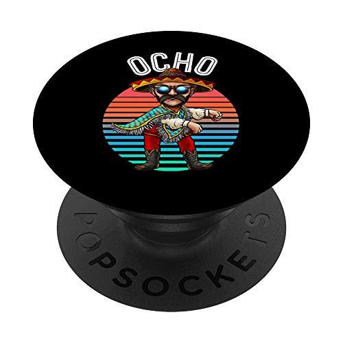 8 Year Old Birthday Shirt Boys Ocho Mexican Fiesta Birthday PopSockets Grip and Stand for Phones and Tablets