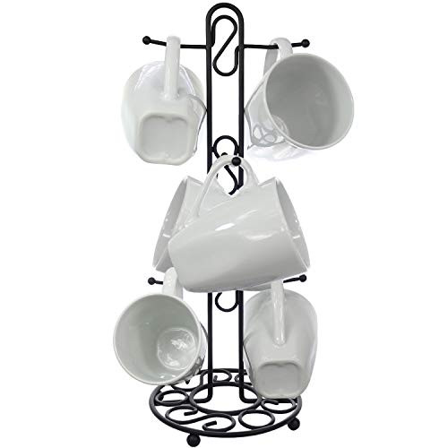 Blue Donuts Farmhouse Coffee Mug Rack Coffee Mug Tree for 6 Mugs Coffee Cup Holders for Counter Black Coffee Cup Holder Countertop Organizer for Kitchen Vintage Mug Rack Blue Donuts Farmhouse Coffee Mug Rack Coffee Mug Tree for 6 Mugs Coffee Cup Holders for Counter Black Coffee Cup Holder Countertop Organizer for Kitchen Vintage Mug Rack