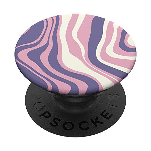 Pastel Paint Swirl Abstract Vintage Retro Liquid Pink Purple PopSockets PopGrip- Swappable Grip for Phones  and  Tablets