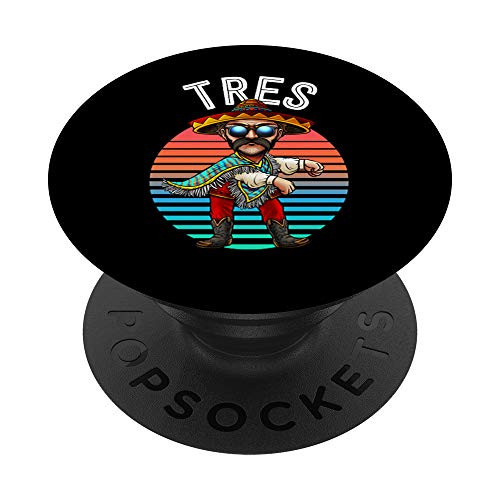 3 Year Old Birthday Shirt Boy Tres Mexican Fiesta Birthday PopSockets Grip and Stand for Phones and Tablets