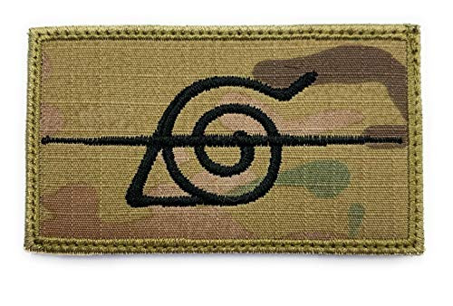 Naruto Itachi Headband Scratched Leaf Village Patch Naruto OCP - Funny Tactical Military Morale Embroidered Patch Hook Fastener Backing-Camouflage-