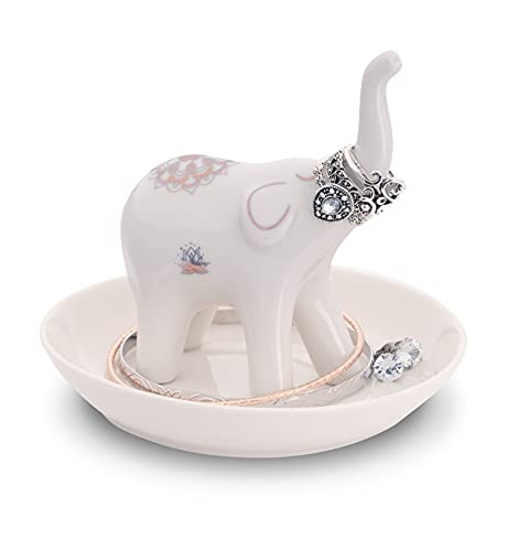 AsherKeep - Premium Elephant Ring Holder Dish Wedding Ring Holder Engagement Ring Holder Elephant Jewelry Dish Jewelry Dish Elephant Ring Dish Jewelry Holder Dish Ring Bowl Cute Ring Holder