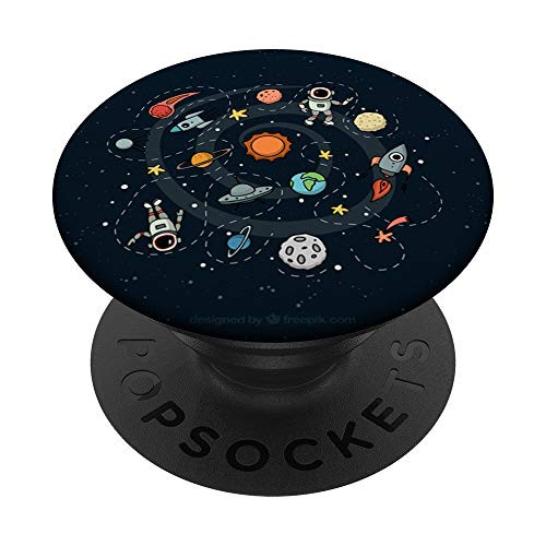 Space man rocket ships  and  Aliens Design PopSockets PopGrip- Swappable Grip for Phones  and  Tablets