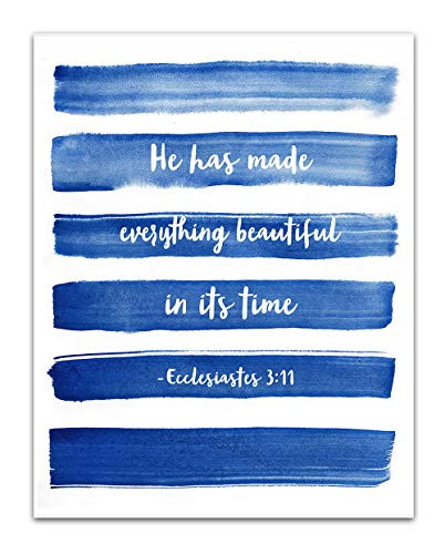 Ecclesiastes 3-11"He has Made Everything Beautiful in its Time." Bible Verse Wall Print- Unframed 11 x 14 Watercolor Print - Inspirational Gift for Family  and  Friends
