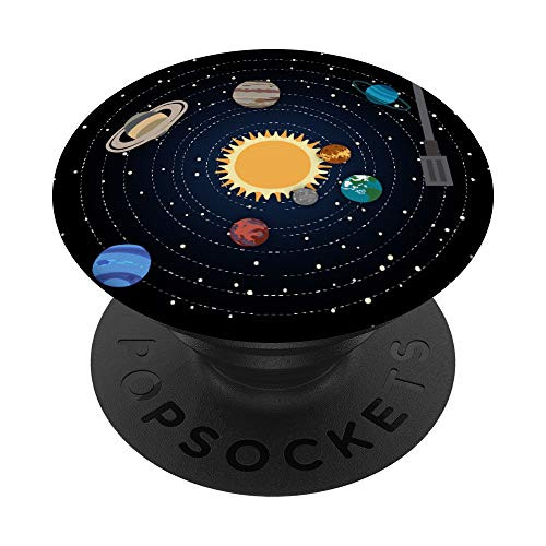 PLANETS  and  STARS SPIN ON VINTAGE VINYL RECORD TURNTABLE PopSockets PopGrip- Swappable Grip for Phones  and  Tablets