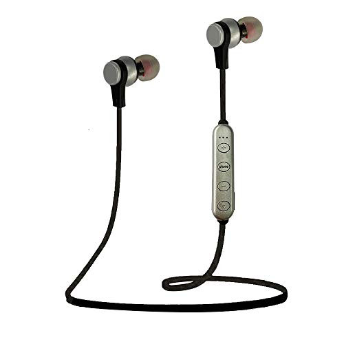 Woostar Bluetooth Headphones with Built-in Amazon Alexa Voice Control Wireless Earbuds-Grey