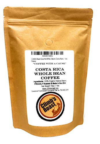 Climb's Roast Gourmet Whole Roasted Coffee Beans 1 Pound Costa Rica