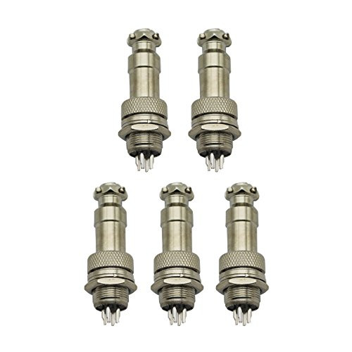 Raogoodcx 5Pcs 4 Pin Aviation Connector Male Female Plug Metal GX12 Panel Connector Socket Plug