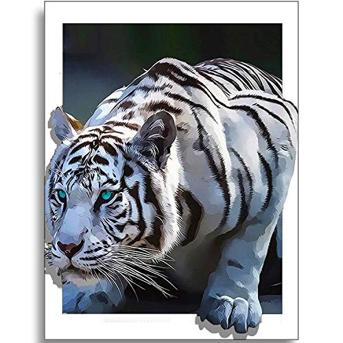 5D Diamond Painting Kits for Adults and Kids Full Drill Tiger Diamond Art Paint with Round Diamonds DIY Gem Painting Kit for Home Wall Decor-13.8x17.8inch-35x45cm- 5D Diamond Painting Kits for Adults and Kids Full Drill Tiger Diamond Art Paint with Round Diamonds DIY Gem Painting Kit for Home Wall Decor-13.8x17.8inch-35x45cm-