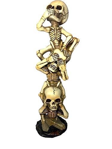 Polly House 12" The Hear-NO, See-NO, Speak-NO Evil Skeleton Sculpture Figurine
