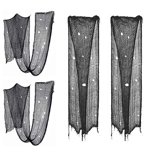 4 Pack Halloween Black Creepy Cloth For Halloween Haunted House Party Decoration Supplies