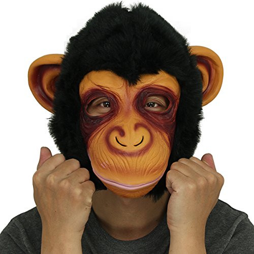 Novelty Latex Rubber Creepy Chimp Monkey Gorilla Head Mask Halloween Party Costume Decorations Black