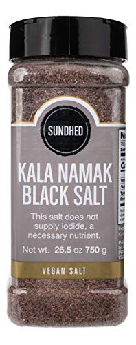 Sundhed Himalayan Black Rock Salt Kala Namak -Fine- in Refill - 750 Grams -26.45 oz- - Natural Vegan Seasoning