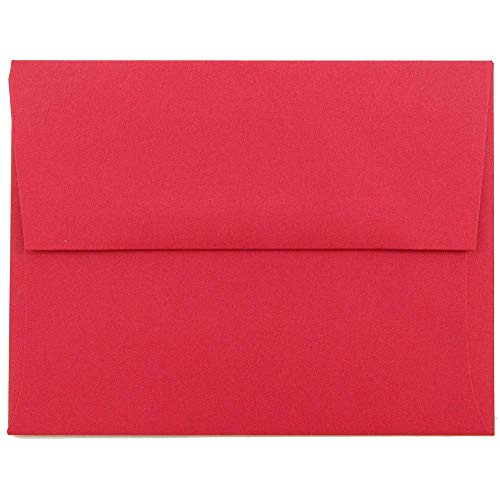 JAM PAPER A2 Colored Recycled Invitation Envelopes - 4 3-8 x 5 3-4 - Red Recycled - 50-Pack