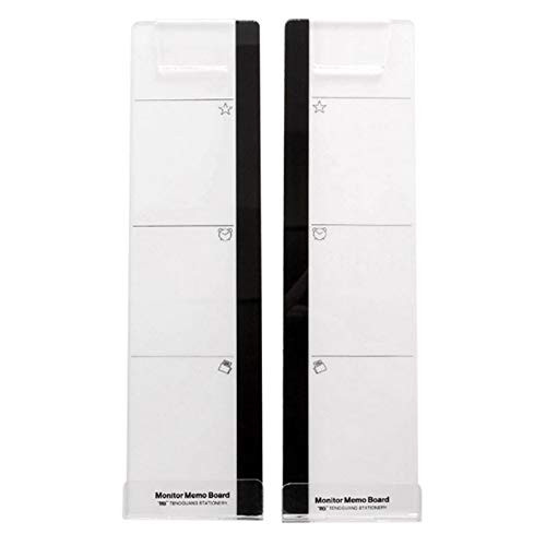 Multifunction Clear Computer Monitor Memo BoardsAcrylic Screen Message Pad Side Panel Phone Holder Computer Monitor Screen Memo Board Pads Side Panel Sticky Reminder Holders -Left plusRight-