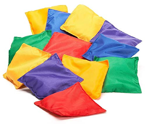 Prextex 16 Pack Nylon Bean Bags Fun Sports Game Bean Bag Carnival Toy Bean Bag Toss Game