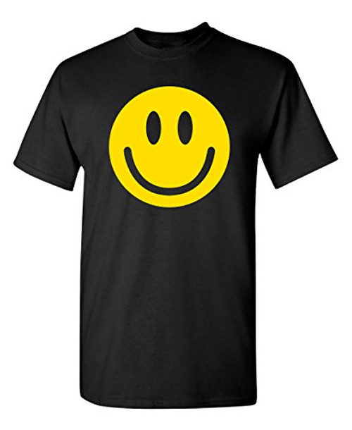Smile Face Emoticons Graphic Novelty Sarcastic Funny T Shirt XL Black