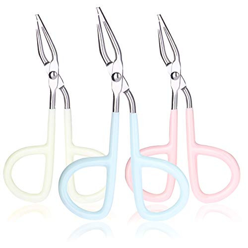 XIDAJIE 12 Packs Scissors Shaped Eyebrow Tweezers Flat Tip Tweezers Hair Plucker Straight Tip Tweezers Eyebrow Scissor Handle Tweezer