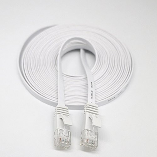 UMei Cat 6 Ethernet Cable Flat RJ45 Connectors 15M Solid Internet Network Computer Patch Cord High Speed Computer Wire