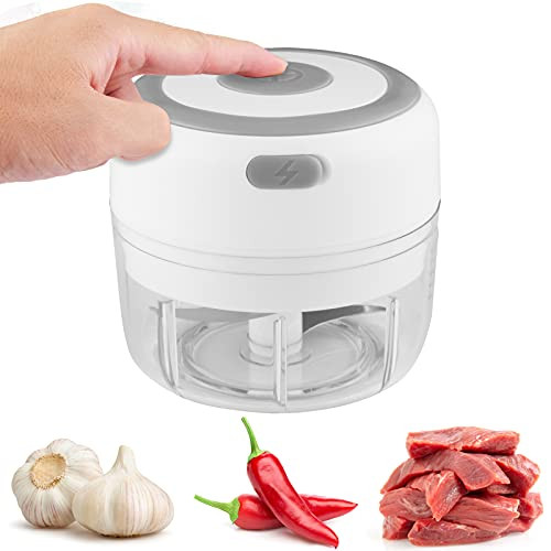 Cingfanlu Wireless Electric Garlic Chopper - Mini Garlic Cutter Garlic Masher 100ML Powerful Press Food-Grade Material Portable Food Processor Mincer Onion Ginger Chili Vegetable Meat Grinder -White- Cingfanlu Wireless Electric Garlic Chopper - Mini Garlic Cutter Garlic Masher 100ML Powerful Press Food-Grade Material Portable Food Processor Mincer Onion Ginger Chili Vegetable Meat Grinder -White-