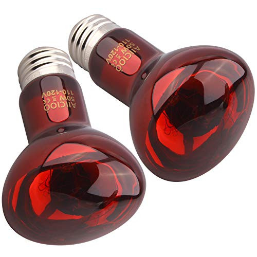 Infrared Basking Spot Lamp - 50 Watt Red Glass Reptile Heat Light Bulb for Typical Reptile and Terrarium 2 Pack Infrared Basking Spot Lamp - 50 Watt Red Glass Reptile Heat Light Bulb for Typical Reptile and Terrarium 2 Pack