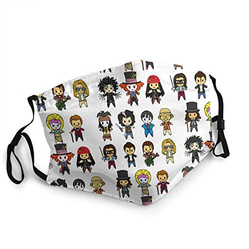 Johnny Depp Collection Unisex Multi Usage Face Mask Reusable Polyester Breathable Dustproof Mouth-Mask Black