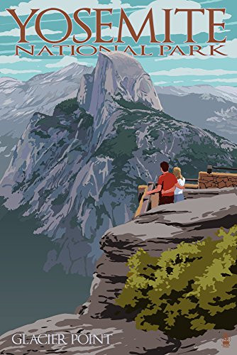 Yosemite National Park California Glacier Point and Half Dome 51071 -9x12 Art Print Wall Decor Travel Poster-