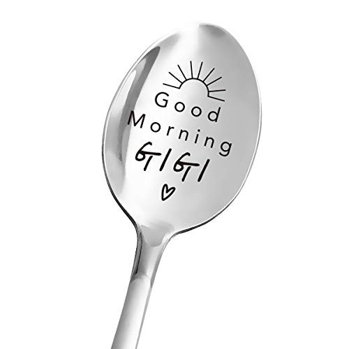 Best Gigi Gifts - Good Morning Gigi Spoon - Funny Gigi Spoon Engraved - Tea Coffee Spoon for Women - Gigi Gift from Granddaughter Grandson - Gigi Mother's Day-Birthday-Christmas Gifts for Grandma