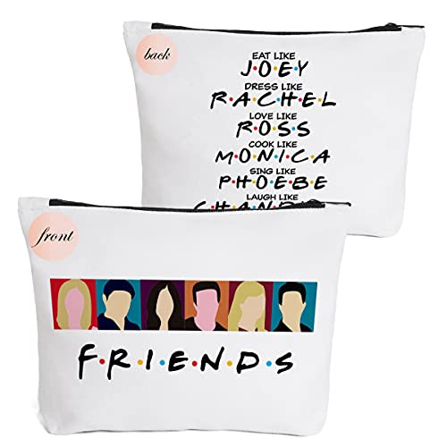 Friends Quotes Makeup Cosmetic Bag Zipper Pouch - Friends TV Show Cosmetic Travel Bag Toiletry Make-Up Case Multifunction Pouch Gifts for Friends Fan- Women-Sister -yellow-