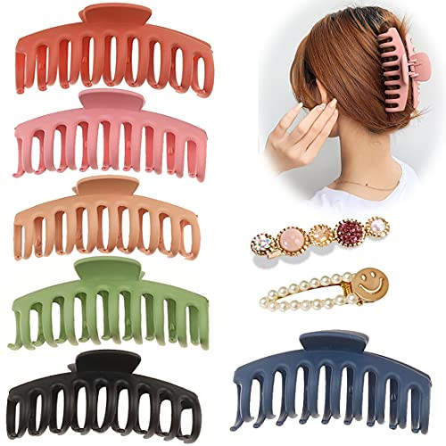 Big Hair Claw Clips 4.3 Inch Nonslip Large Claw Clip for Women and Girls Thick Hair Strong Hold Hair Clip for Thin and Thick Hair Large Jaw Hair Clips Fashion Hair Accessories