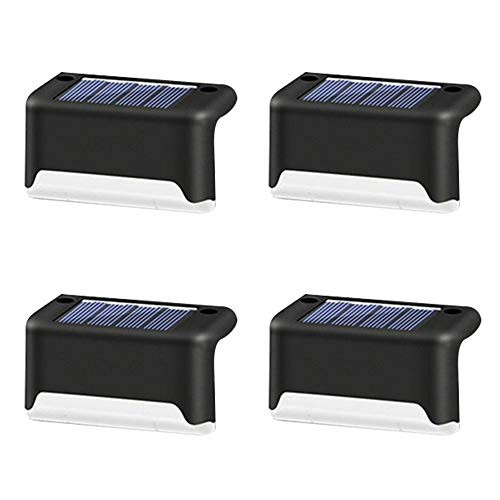 4Pcs Solar Deck Lights Fence Lamp Led Solar Powered Waterproof Lighting IP65 Waterproof LED Step Lamps for Outdoor Stairs Step Fence Yard Patio and Pathway -4Pcs Black- 4Pcs Solar Deck Lights Fence Lamp Led Solar Powered Waterproof Lighting IP65 Waterproof LED Step Lamps for Outdoor Stairs Step Fence Yard Patio and Pathway -4Pcs Black-