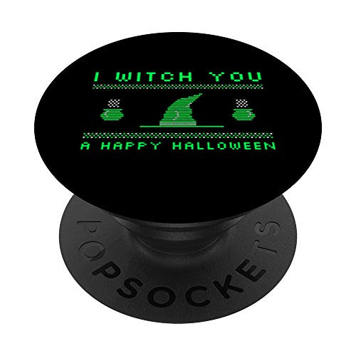 I Witch You Happy Halloween - Funny Cute Spooky Retro Witch PopSockets Grip and Stand for Phones and Tablets