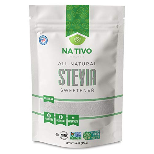 NATIVO STEVIA - ALL NATURAL SWEETENER - ZERO CALORIES - ZERO CARBS - KETO - NON GMO - GLUTEN FREE - KOSHER 1 POUND