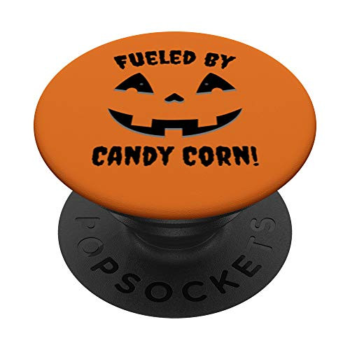 Fueled by Candy Corn - Funny Cute Spooky Halloween Pumpkin PopSockets Grip and Stand for Phones and Tablets Fueled by Candy Corn - Funny Cute Spooky Halloween Pumpkin PopSockets Grip and Stand for Phones and Tablets