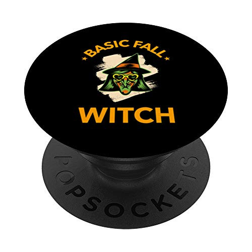 Basic Fall Witch Retro - Funny Cute Spooky Halloween PopSockets Grip and Stand for Phones and Tablets