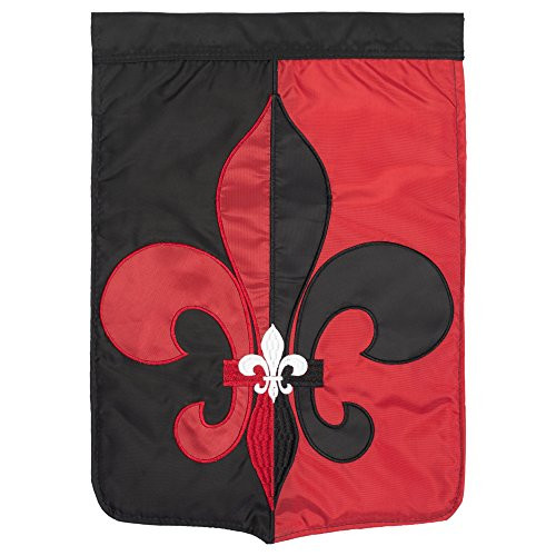 Magnolia Garden Fleur De Lis Scarlet Red And Black 18 x 13 Spun Polyester Outdoor Garden Flag Magnolia Garden Fleur De Lis Scarlet Red And Black 18 x 13 Spun Polyester Outdoor Garden Flag