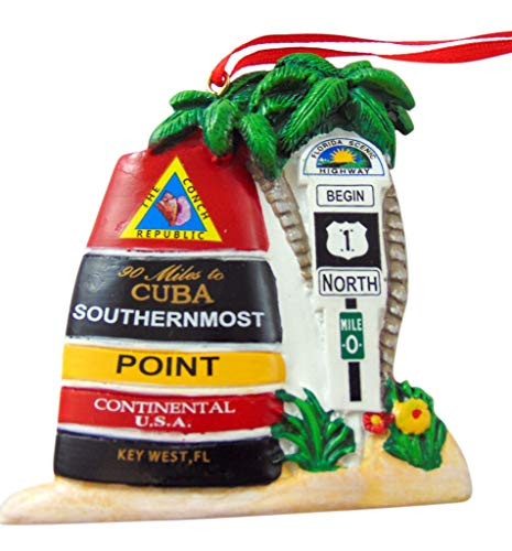 Key West Southernmost Point Ornament Christmas Tree Decoration, 3 1/2 inch