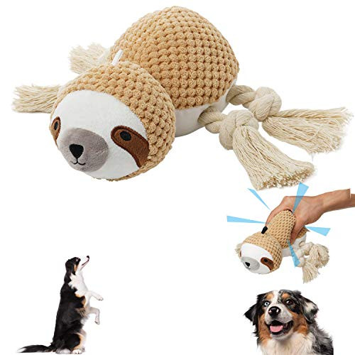 Geburun Dog Plush Toys Interactive Stuffed Dog Chew Toys Squeaky Dog Toys for Medium Dog Puppy Small Large Dogs Suitable for Aggressive Chewers-Sloth-