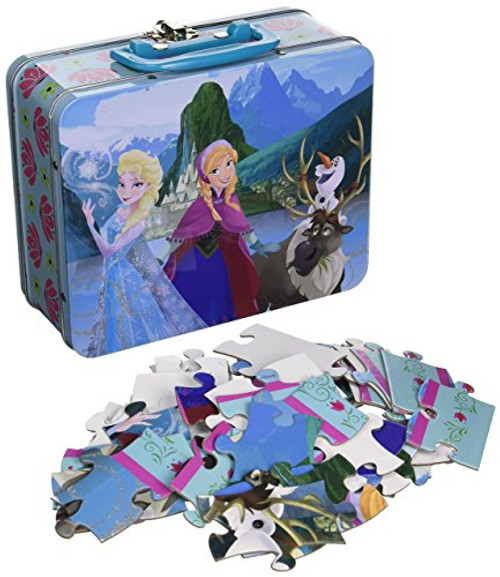 Disney Frozen Elsa & Anna Metal Lunch Box with 48-Piece Puzzle