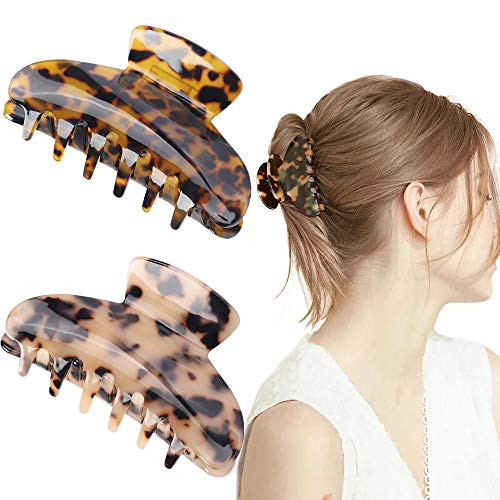 Fsmiling Big Hair Claw Clips 3.5 Inch Nonslip Large Claw Clip for Women and Girls Thin Hair Strong Hold Hair Clips for Thick Hair