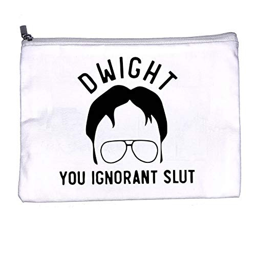 "Dwight" The office Tv Show Merchandise Multipurpose Canvas Zipper Pouch travel Makeup bag for Womenthe best gift